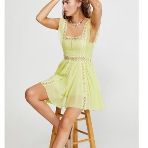 NWT Free People Verona Minidress - Lime
